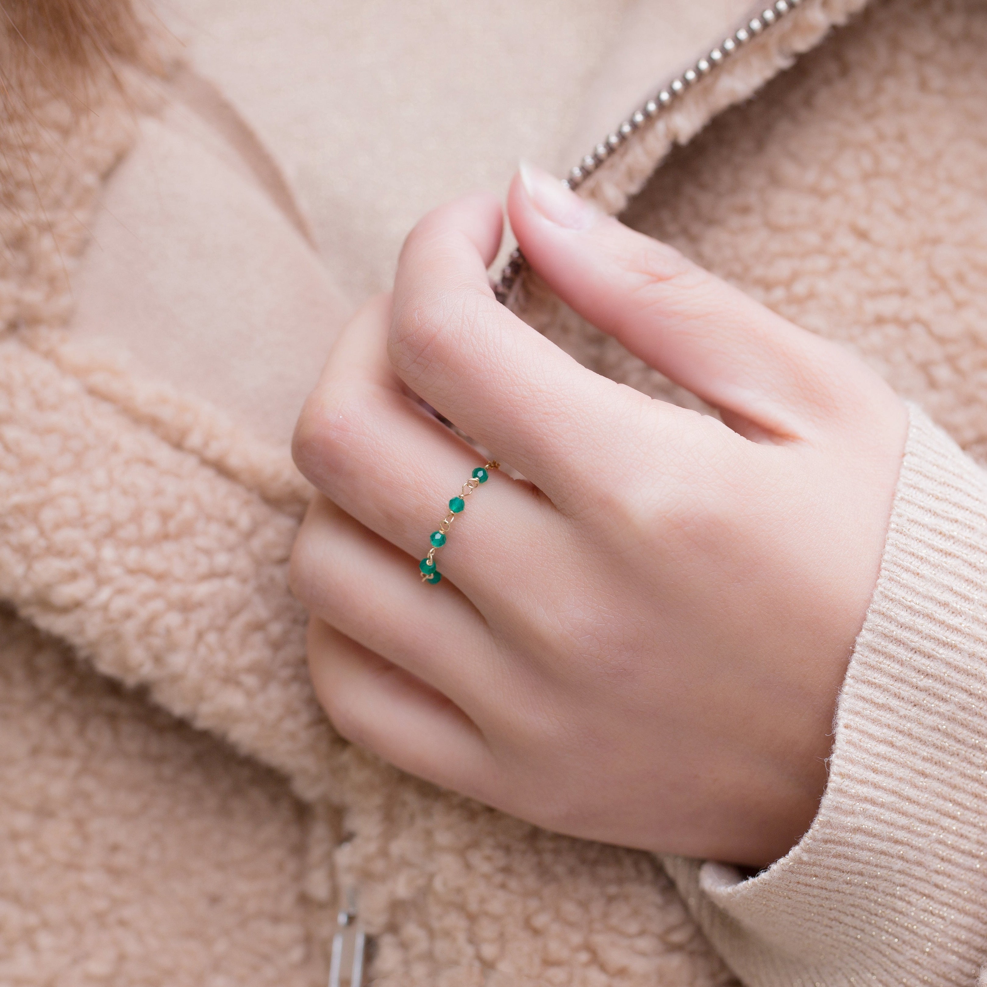 JY007 Pearl Soft Ring|American 14k Gold|Natural Pearl|Natural aquamarine|natural emerald|natural ruby|natural ruby|Beautiful soft ring