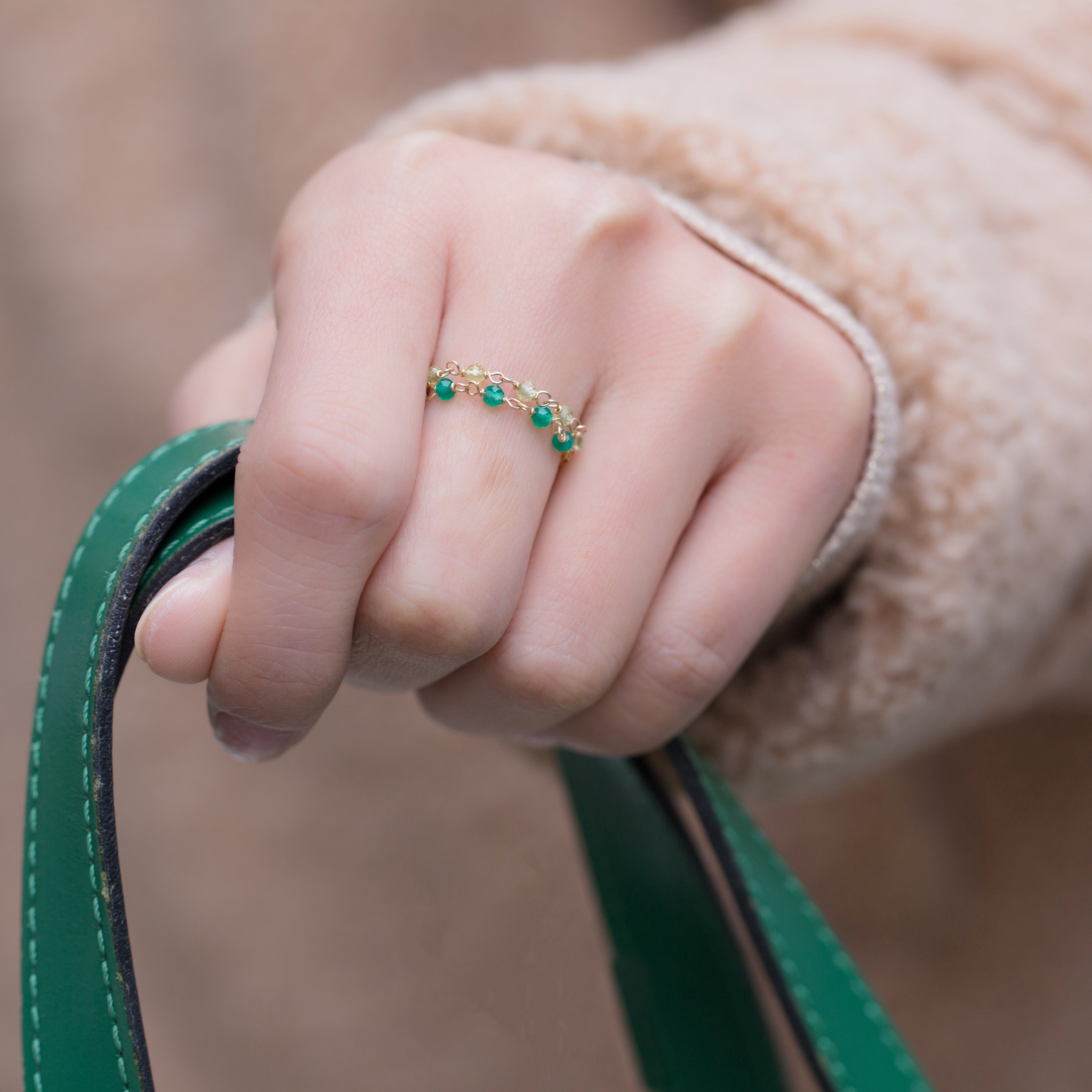 JY007 Pearl Soft Ring|American 14k Gold|Natural Pearl|Natural aquamarine|natural emerald|natural ruby|natural ruby|Beautiful soft ring