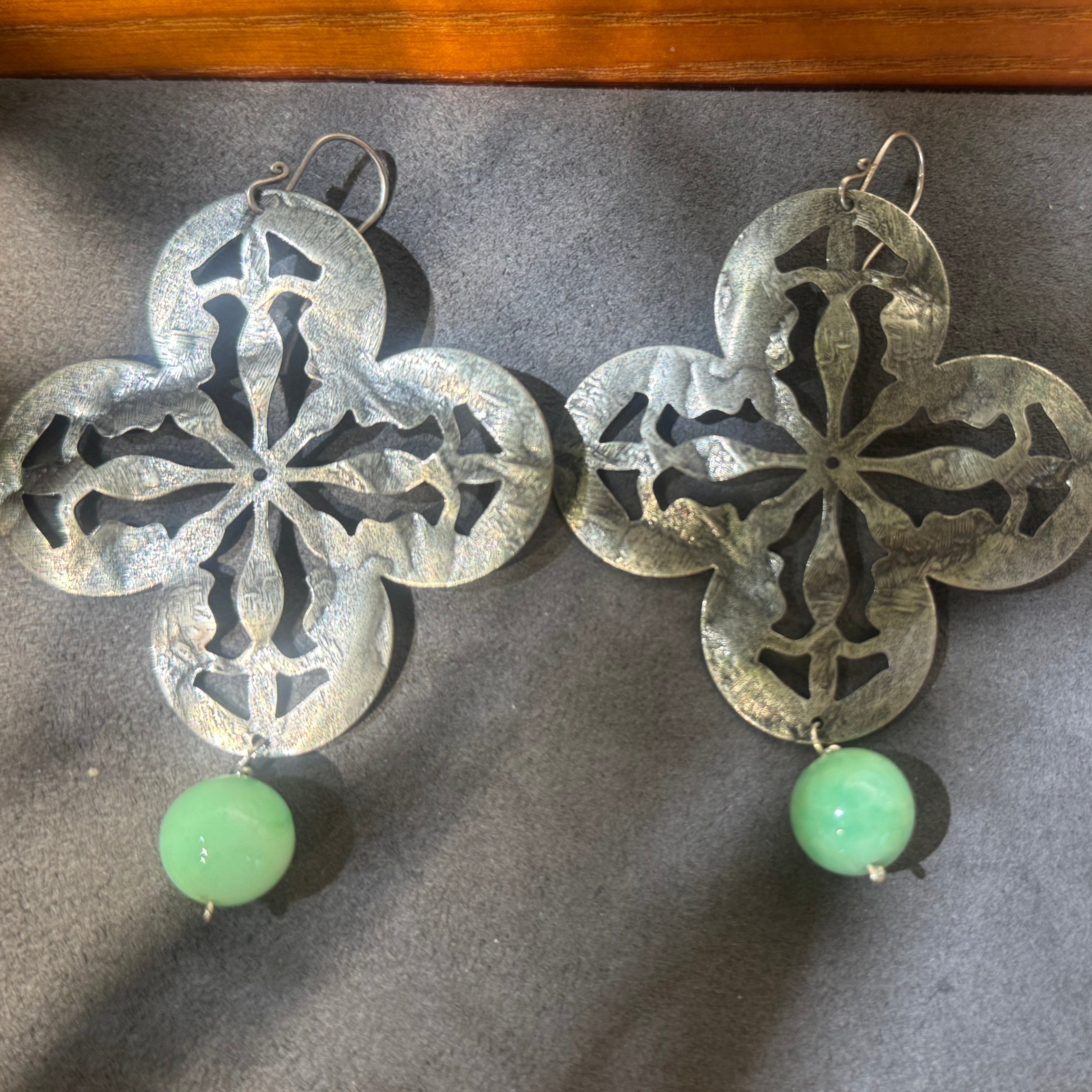 JY010 Large Australian jade | 925 sterling silver | earrings | exquisite gift|a pair