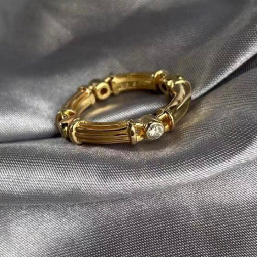 JY013 Natural Diamond | VVS1/VVS2 | 18K Gold | Excellent Cut | 7g Gold Weight | 4 Diamonds | Customizable