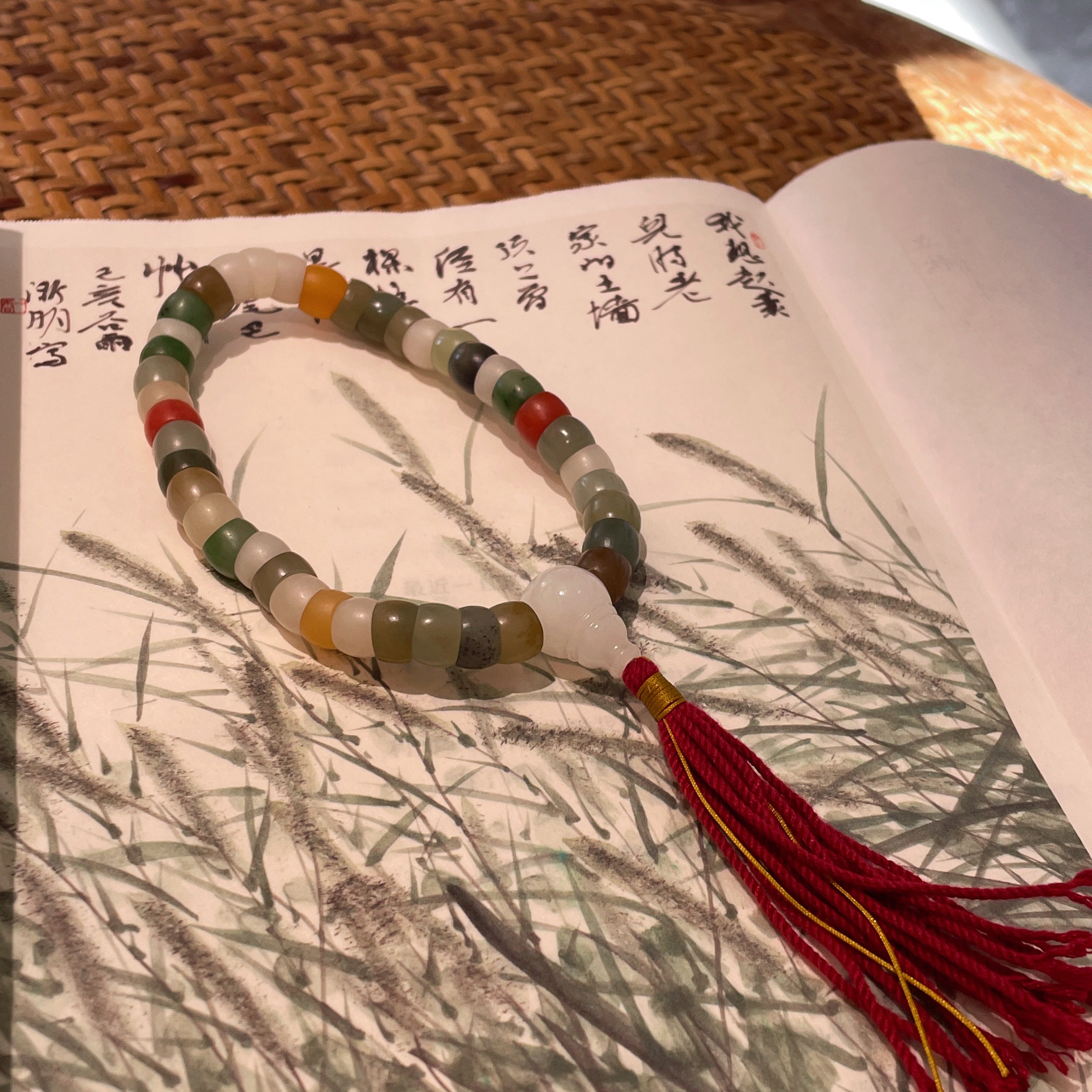 Jy014 Hetian Seed Jade Bracelet | Natural Hetian Jade | Bracelet | Healing Tourism | 32g