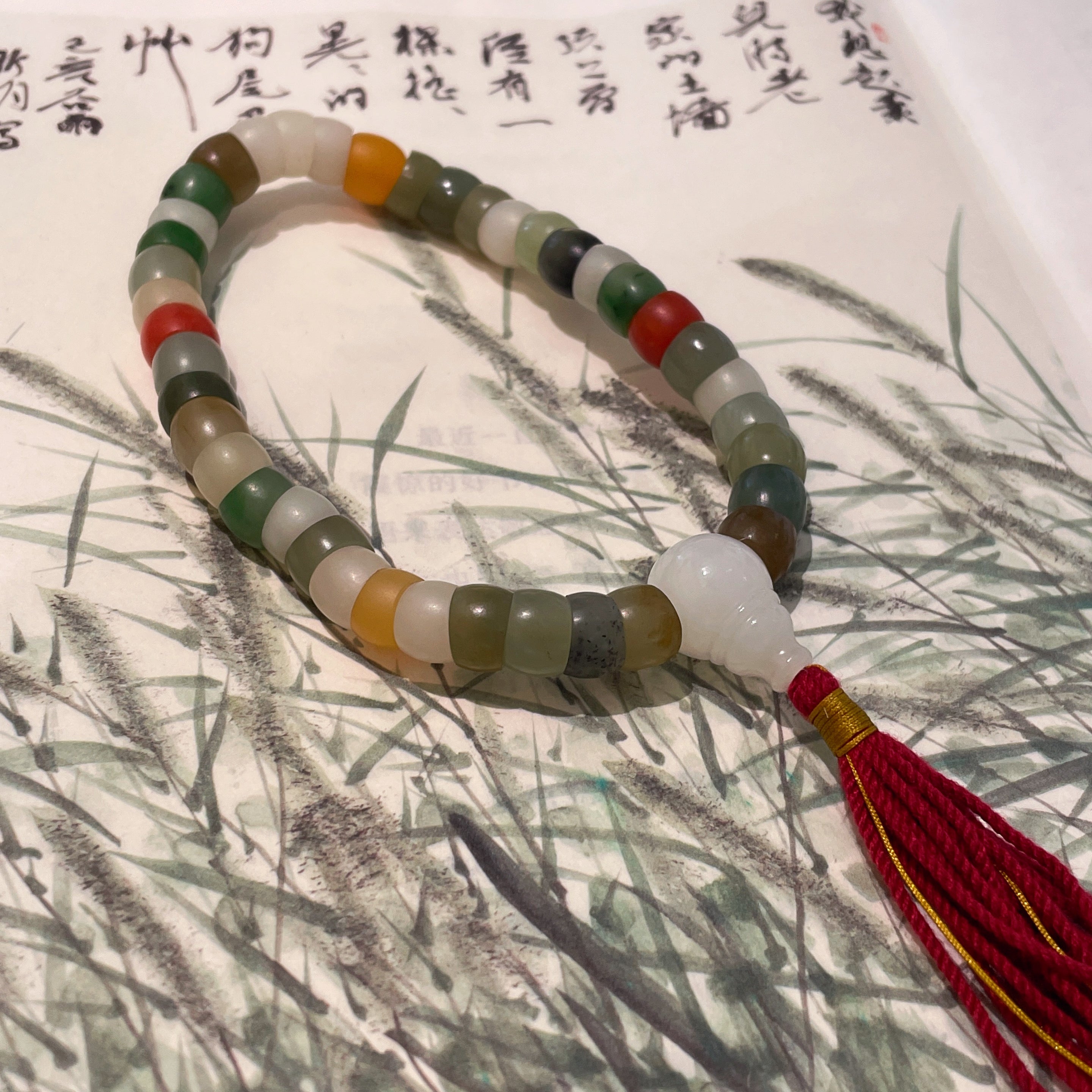 Jy014 Hetian Seed Jade Bracelet | Natural Hetian Jade | Bracelet | Healing Tourism | 32g