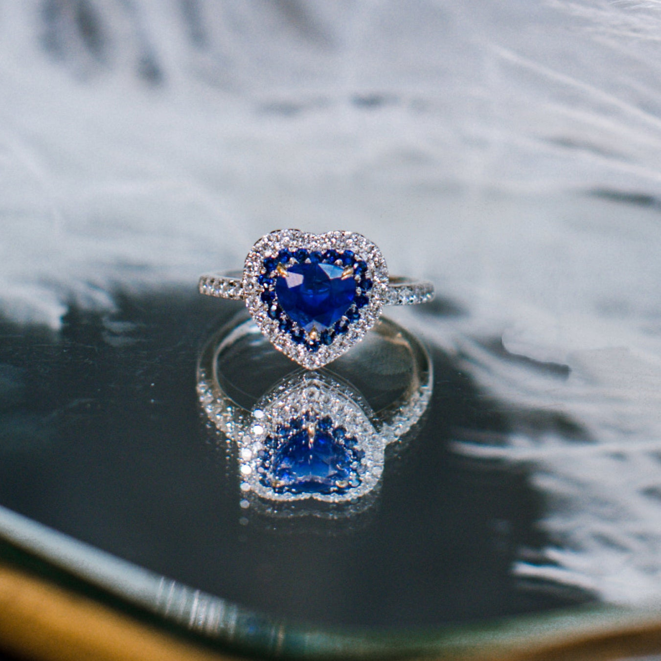 JY018 Cornflower Sapphire | Natural Diamond VVS1/VVS2 | 18K Gold | Excellent Cut | Customizable | Exquisite Gift | Wedding | Anniversary Customization