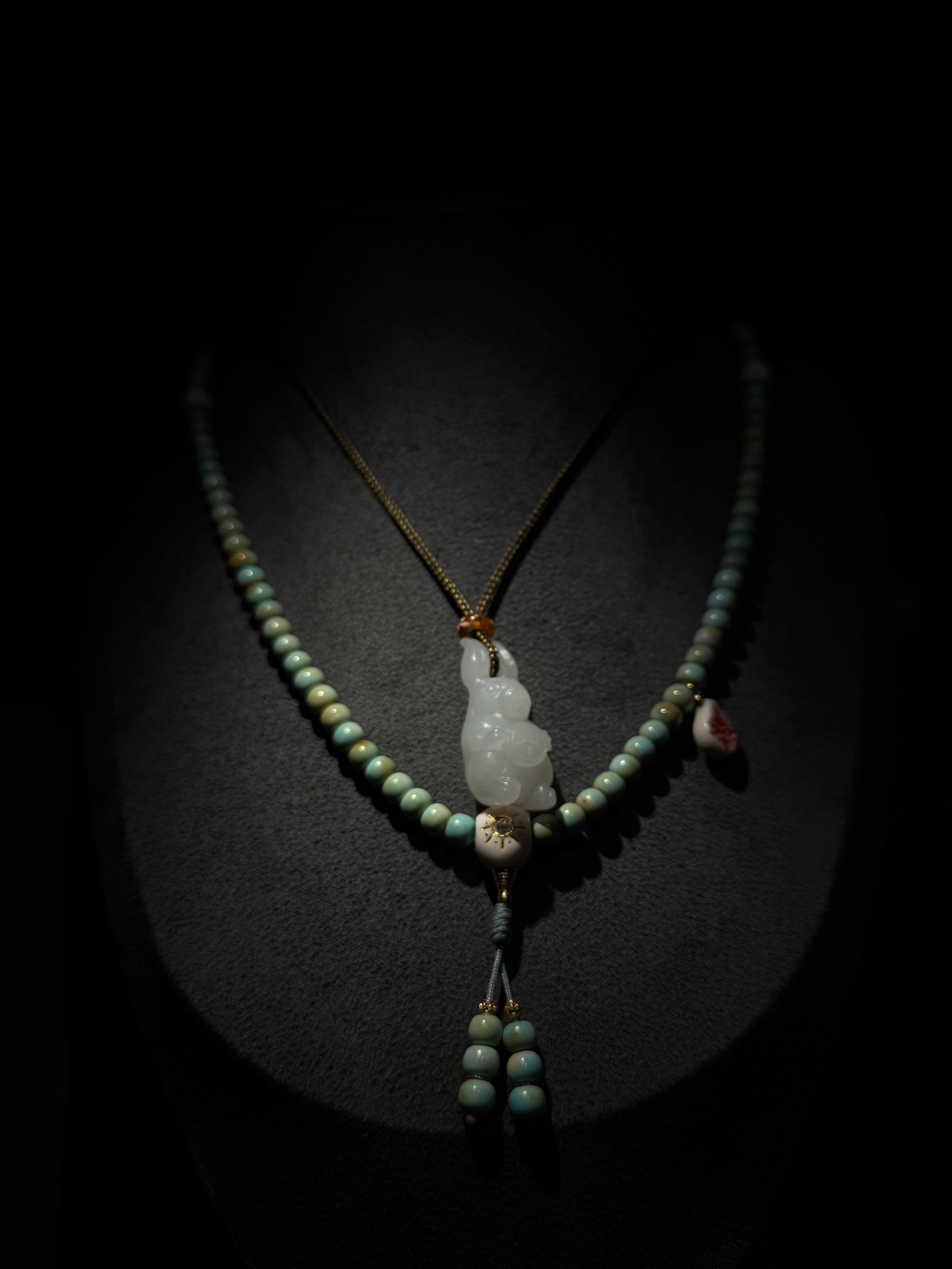 Jy033 18K Gold | Fine Jewelry |necklace| Perfect Gift|Hotan jade seed material| Designer Original|Rabbit