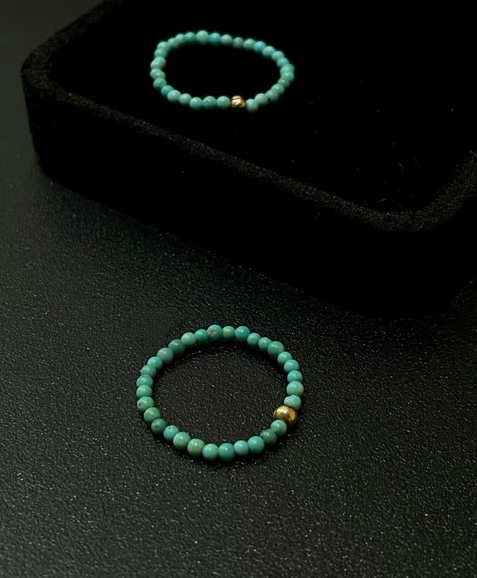 JY041 Turquoise |Soft Ring |Natural Diamond VVS1/VVS2 | 18K Gold | Excellent Cut | Customizable | Exquisite Gift | Wedding | Anniversary Customization