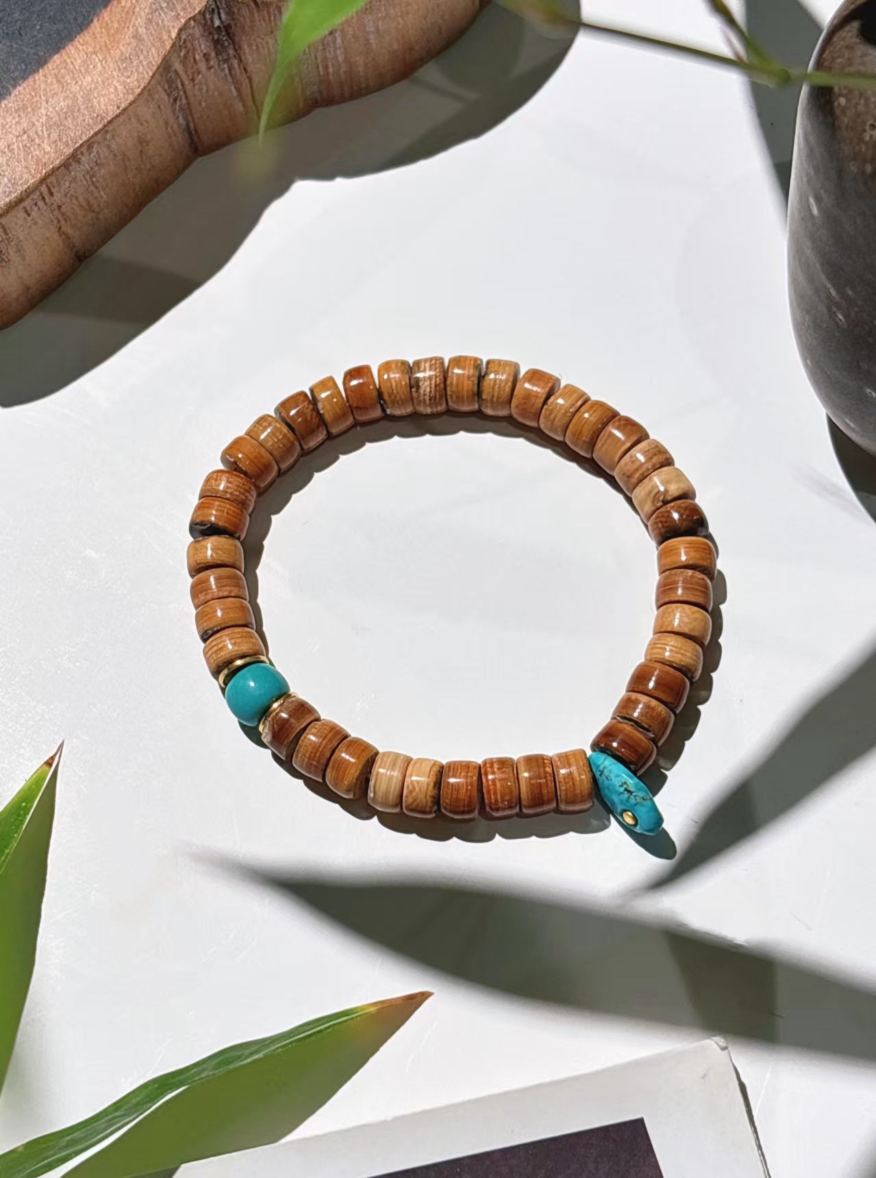 Jy042 18K Gold |18K Mammoth| Tusk turquoise | Fine Jewelry | Perfect Gift|Bracelet| Designer Original