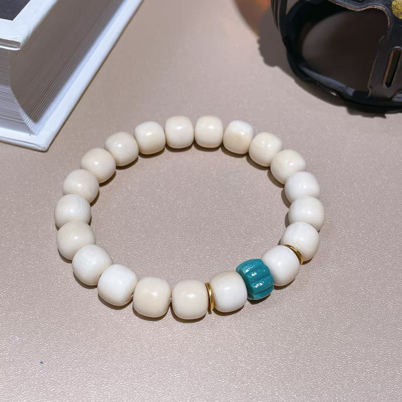 Jy043 18K Gold |18K Mammoth| Tusk turquoise | Fine Jewelry | Perfect Gift|Bracelet| Designer Original