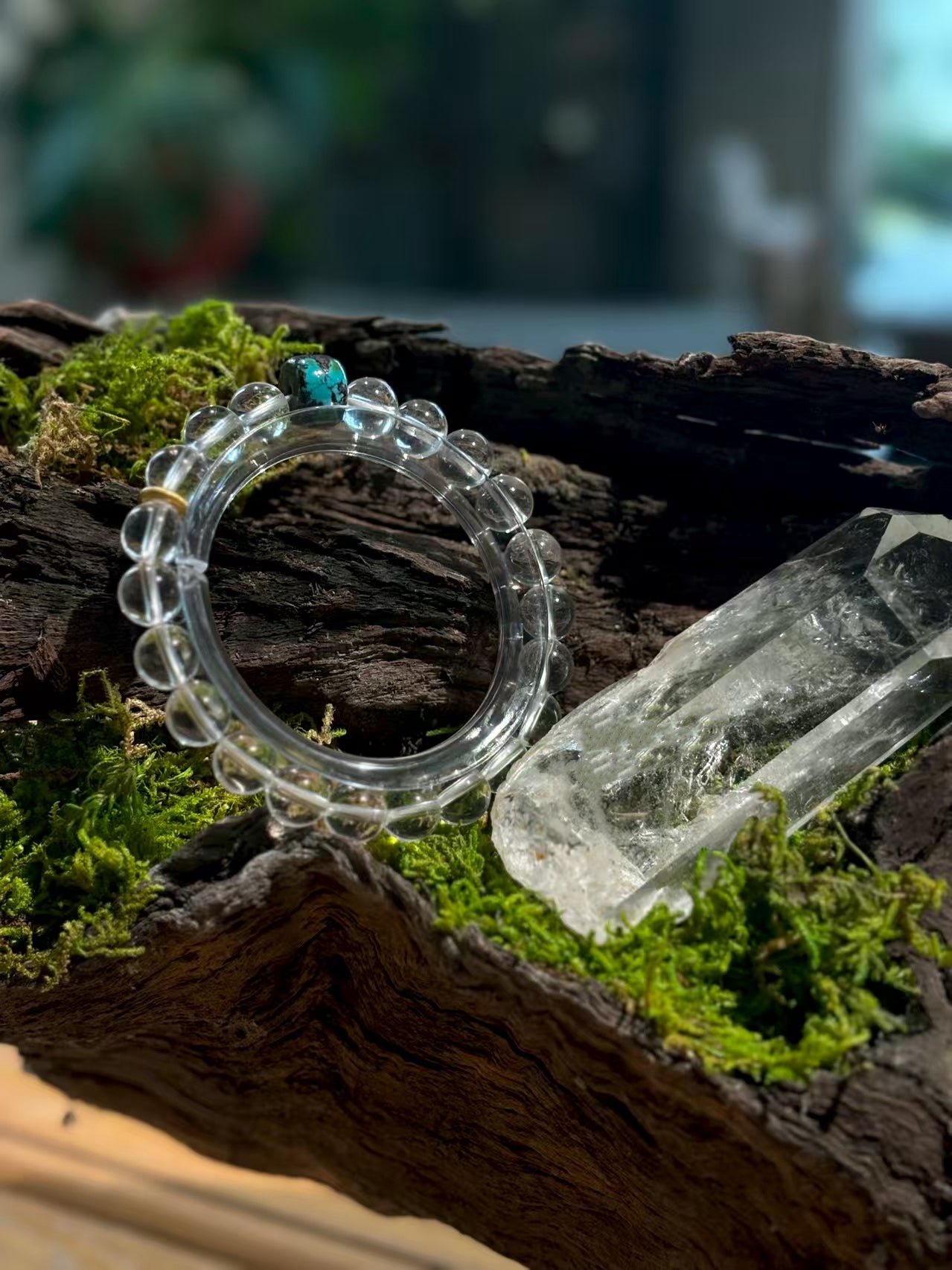 Jy045 18K Gold |White Crystal |Purify The Magnetic Field | Fine Jewelry |Bracelet | Perfect Gift| Designer Original|