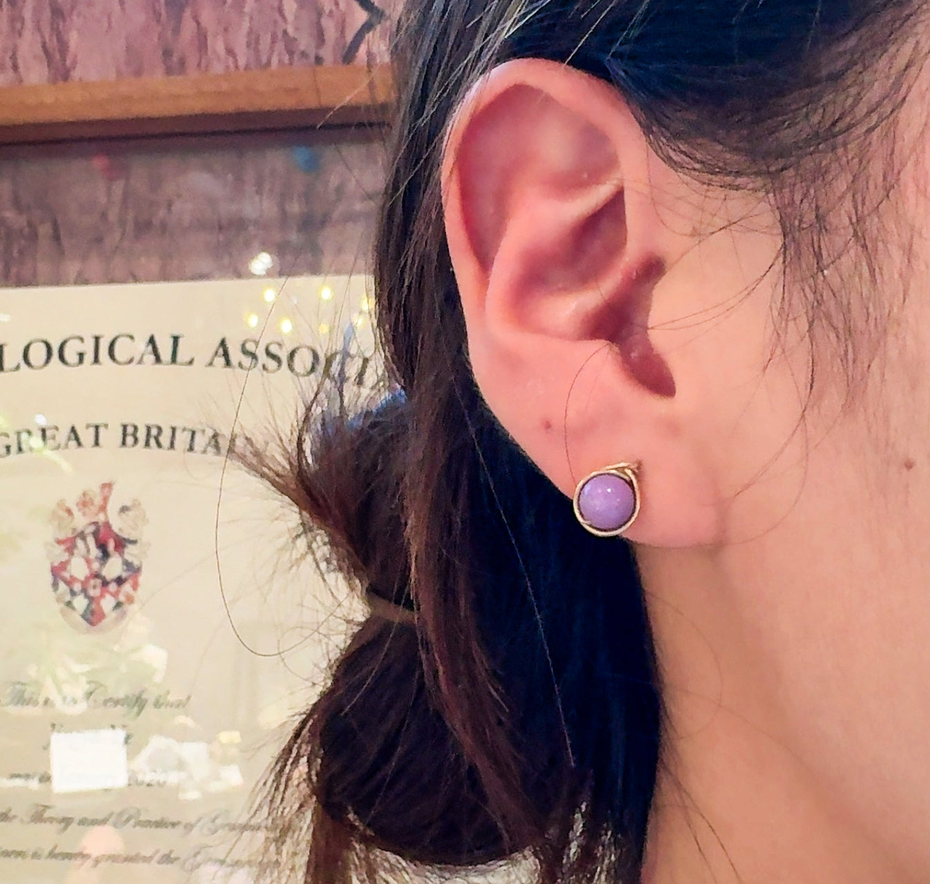 JY002 6-Color Natural Gemstone Stud Earrings — Obsidian / Moonstone / Sunstone / Red Agate / Green Agate / Lepidolite | 14K Gold-Filled Posts (US Standard)